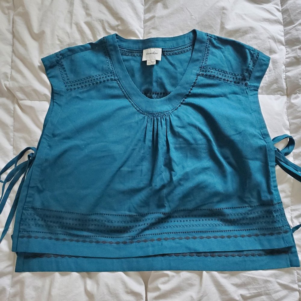Steven Alan Silk Embroidered Tank Blouse